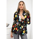 Turecki Printed cotton jacket with a button black | Shoptok.si