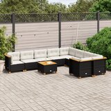  The Living Store Vrtna sedežna garnitura 10-delna z blazinami črn poli ratan - Vrtna Sedežna Garniture, (21468346) | Shoptok.si