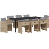  Vrtni set za objed 9 kom. Bež poliratan | shoptok.hr