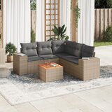 Maison Chic Seti vrtnega pohištva - Vrtna garnitura - Vrtni pohištvo set 6-delna z blazinami bež poli ratan, (21818067) | Shoptok.si