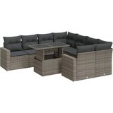  9-dijelni set vrtnih sofa od poliratana s jastucima sivi | shoptok.hr