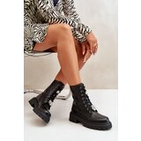 Boto Women's Eco Leather Worker Boots With Pins Black Kristines | ePonuda.com