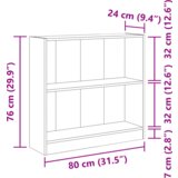 Police za knjige Crni hrast 80 x 24 x 109 cm Iverica | shoptok.hr