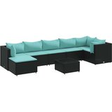  8-dijelna vrtna garnitura od poliratana s jastucima crna | shoptok.hr
