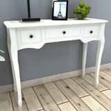 Maison Chic Toaletna konzolna miza - miza ob steni s tremi predali bele barve, (21786621) | Shoptok.si