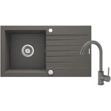 Deante set granitnega korita in armature Zorba ZQZVT113, antracit | Shoptok.si