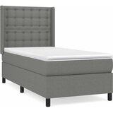  Okvir kreveta s oprugama i madrac tamnosivi 80x200cm od tkanine | shoptok.hr