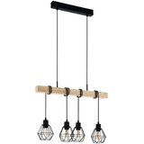 Eglo visilica Townshend 5, 4 x E27, drvo/crna, žičana sjenila, 70 cm, 43132 | shoptok.hr