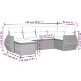 vidaXL 6-dijelni set vrtnih sofa od poliratana s jastucima sivi | shoptok.hr