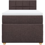 Krevet s oprugama i madracem tamnosmeđi 100 x 200 cm od tkanine | Eponuda.com