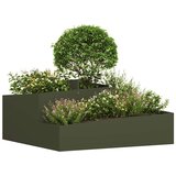  Vrtna saksija Maslinasto zelena 100 x 100 x 50 cm Čelična vrata | Shoptok.si