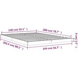  Posteljni okvir 140x200 cm trdna borovina, (20905488) | Shoptok.si