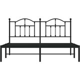 Metalni okvir za krevet s uzglavljem crni 160x200 cm | shoptok.hr