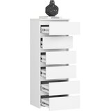 AKORD Cl6 Komoda, 6 Predalov, Bela, (5000332166) | Shoptok.si