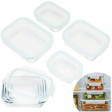 springos set staklenih posuda za hranu s poklopcem, 4 kom, 3,4 l | shoptok.hr