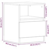 vidaXL Nočna omarica Komplet 2 Črn hrast Les 40x40x50 cm Nočna omarica | Shoptok.si