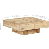 vidaXL klubska mizica 80x80x28 cm trden mangov les | Shoptok.si