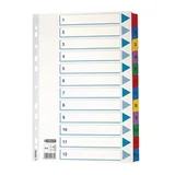 Pregrada kartonska 1-12 A4 PP boja