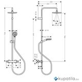  Usponski tuš Vernis 200 sa termostatom Hansgrohe 26089000 | Eponuda.ba