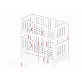 Molarem Home Drveni dječji krevet na kat Emilka s tri kreveta i ladicom - olive - 190x90 cm - Bez madraca | shoptok.hr