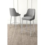 Hanah home set od 4 barskih stolica Tera, siva tkanina Babyface, hromirane metalne noge | Eponuda.com