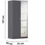 home24 OMARA S KLASIČNIMI VRATI, siva | Shoptok.si