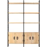 Maison Chic Knjižna omara - Knjižni regal 4-nadstropna 124x30x180 cm trden mangov les, (21724994) Cene