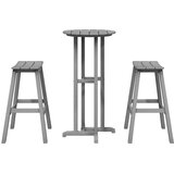  Set bar stolova za vrt 3 pcs Svijetlo siva HDPE | shoptok.hr