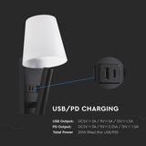  LED zidna lampa sa USB priključkom LED/2W/230V 3000K crna/bela | Eponuda.com
