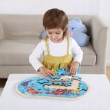 Tooky Toy Tooky Toy: Lesena sestavljanka z zemljevidom sveta - 36 kosov | Shoptok.si