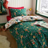 Belle & Boo Zelena enojna bombažna otroška posteljnina 135x200 cm Christmas Fairground – | Shoptok.si