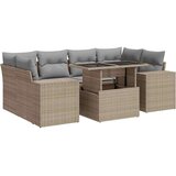 vidaXL 7-dijelni set vrtnih sofa od poliratana s jastucima bež | shoptok.hr