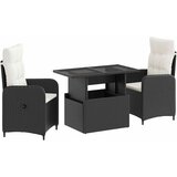 Vanjski set za objedovanje 3 pcs Crna i krem-bijela poliratan | shoptok.hr