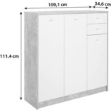 Mömax komoda 4-you new, bela, barva hrasta | Shoptok.si