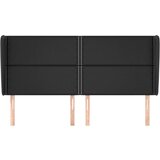  Uzglavlje s ušima crno 203x23x118/128 cm od umjetne kože | shoptok.hr
