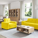  Set sofe od 3 dijela s jastucima žute boje od baršuna | shoptok.hr