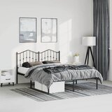  Metalni okvir za krevet s uzglavljem crni 135x190 cm | shoptok.hr