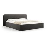 Micadoni Crni tapecirani bračni krevet s prostorom za odlaganje s podnicom 160x200 cm Elizabeth – | shoptok.hr