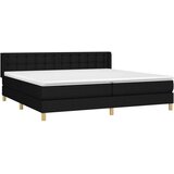  Krevet s oprugama i madracem crni 200x200 cm od tkanine | shoptok.hr