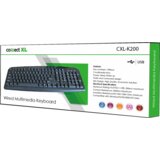 Connect Tipkovnica z multimedijskimi tipkami, USB, črna barva - CXL-K200 | Shoptok.si