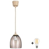 Brilagi LED luster na sajli R GLASS 1xE27/60W/230V prečnik 17 cm bež/dimljeno bež | Eponuda.com
