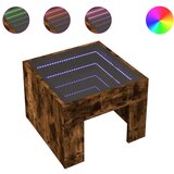 vidaXL Nočna mizica z neskončnimi LED dimljeni hrast 40x40x30 cm, (21327305) Cene