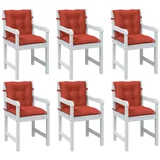  Jastuci za stolice 6 kom prošarano crvena 100x50x7 cm tkanina