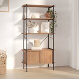 vidaXL Regal z omarico 5-nadstropen 80x40x163 cm jeklo in inž. les | Shoptok.si