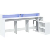 vidaXL Radni stol LED bijeli 200 x 104 x 91 cm od konstruiranog drva | shoptok.hr