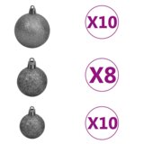  Mršava božićna jelka s 300 LEDs &amp Set kuglica &amp pahulje zeleni 240 cm | shoptok.hr