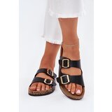 EVENTO Women's sandals with buckles made of eco leather black Iskira | shoptok.hr
