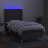  Krevet box spring s madracem LED tamnosivi 90x200 cm tkanina | shoptok.hr