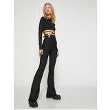 Koton Women's Clothing Flared Leg Pants with Metal Accessories Window Detail | Shoptok.si