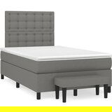 Maison Chic Box spring postelja - Vzmetna postelja z vzmetnico temno siva 120x200 cm blago SL20355, (21893335) | Shoptok.si